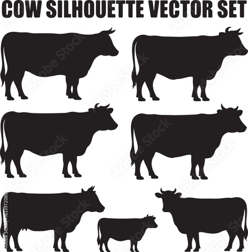 Cow Silhouette Vector | Farm Animal Clipart

Dairy Cow Silhouette | Rustic Farm Design

Standing Cow Silhouette | Livestock Animal Art

Black Cow Silhouette | Cattle Vector Illustration

Cow Outline S