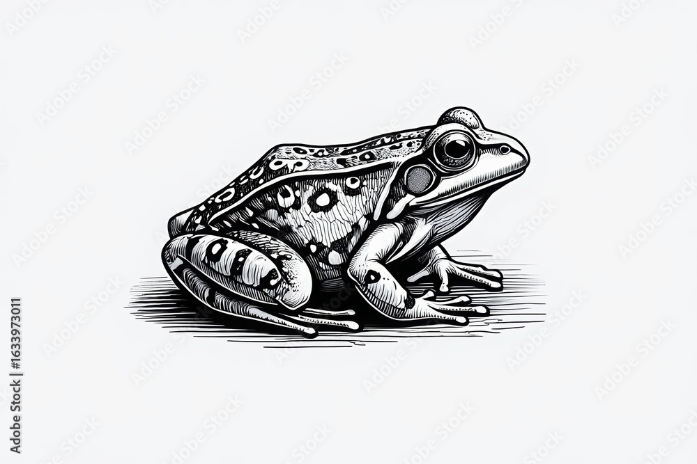 Naklejka premium frog on white background