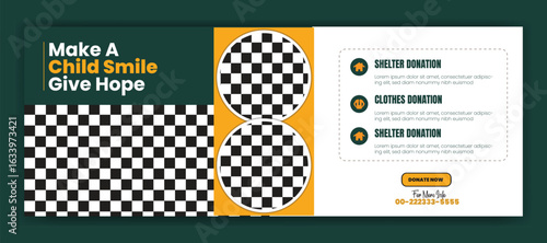 Charity Square social media banner template 