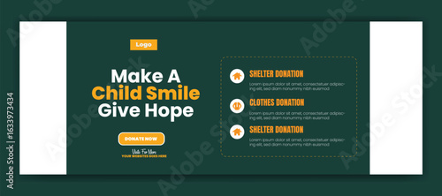 Charity Square social media banner template 