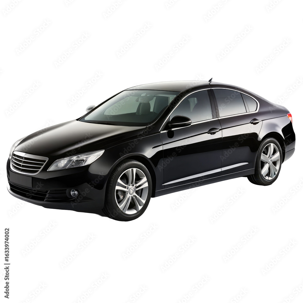 Fototapeta premium black car isolated on transparent white background, clipping path