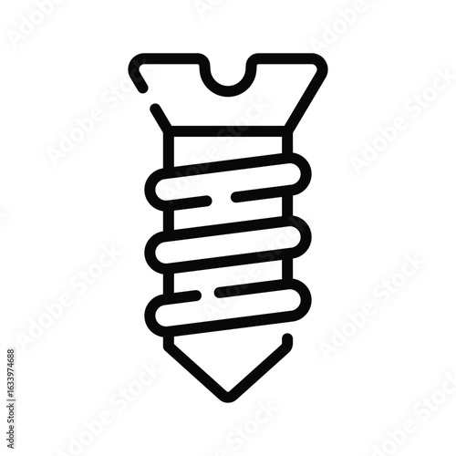 A linear style icon showing screw nail, ready for premium use