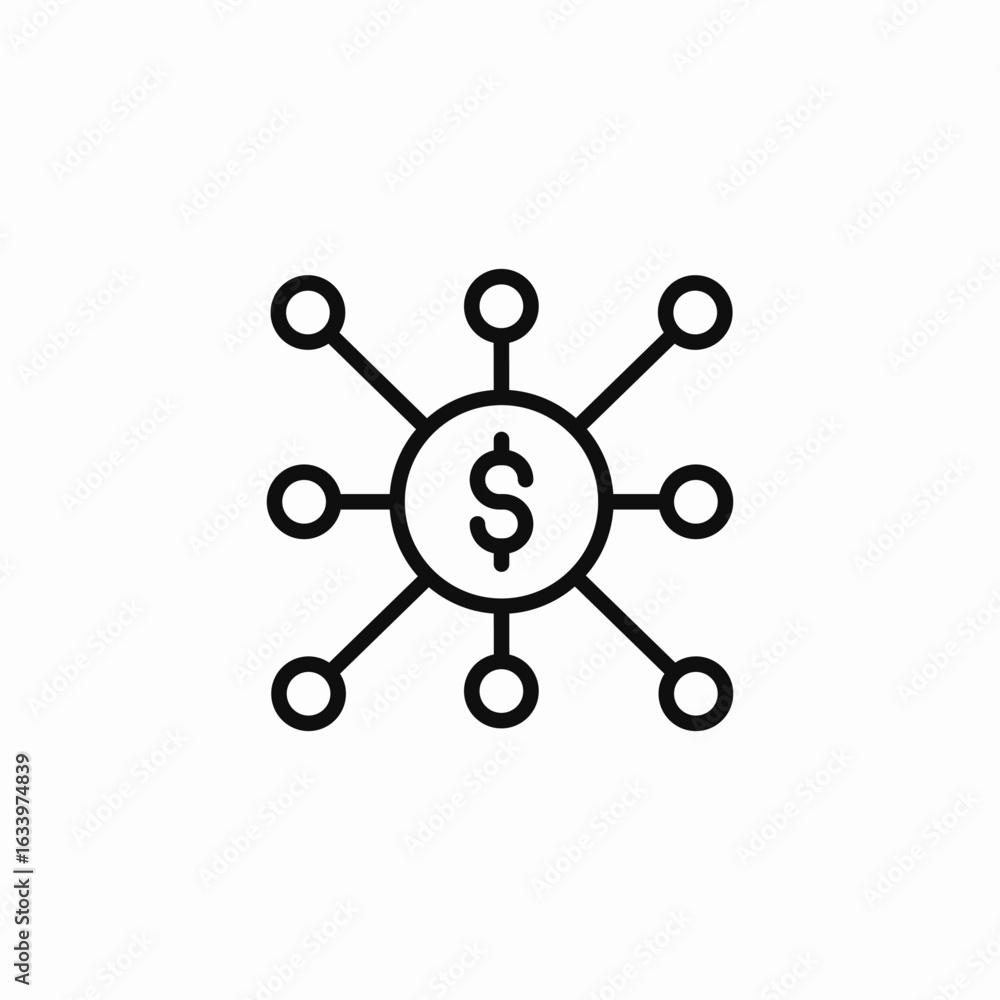 money networking icon icon sign vector