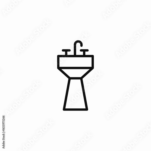 sink with taps icon sign vector