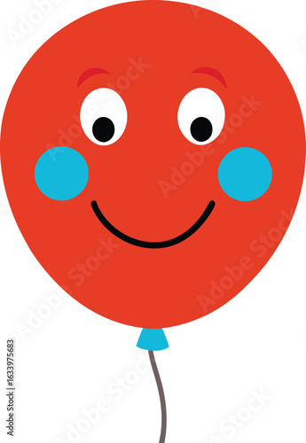 A vector balloon adorned with a smiling face, conveying a sense of joy and celebration