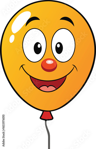 A vector balloon adorned with a smiling face, conveying a sense of joy and celebration