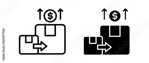 Upselling multiple icon set of two.line and glyph vector illustration