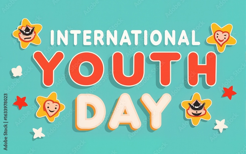 Fototapeta premium international youth day. High quality