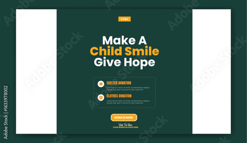 Charity Square social media banner template 