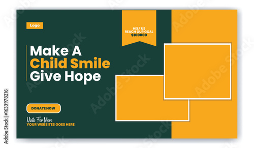 Charity Square social media banner template 