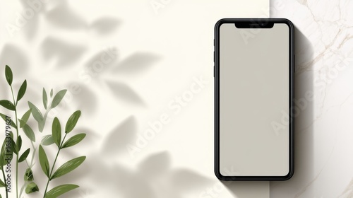 Smartphone Marble Surface Plant Shadows