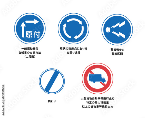 優しい色_青赤丸標識セット2