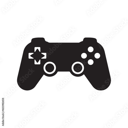 Game Controller  Gamepad  Joystick Solid Flat Vector Icon Isolated on White Background