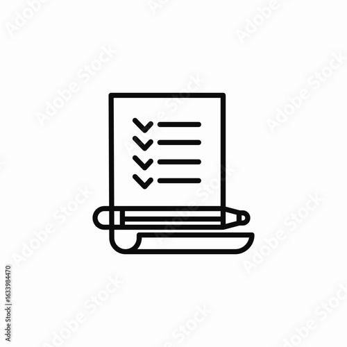 checklist with pencil icon sign vector