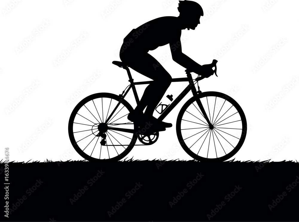 Obraz premium Cyclist silhouette dynamic road bike action