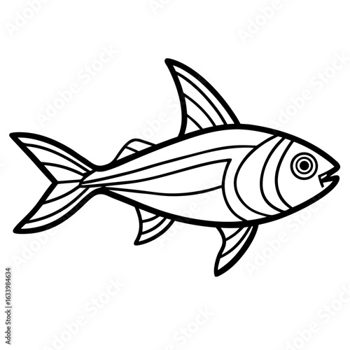 Simple Neon Tetra on White