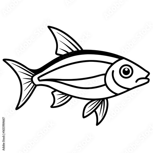 Simple Neon Tetra on White