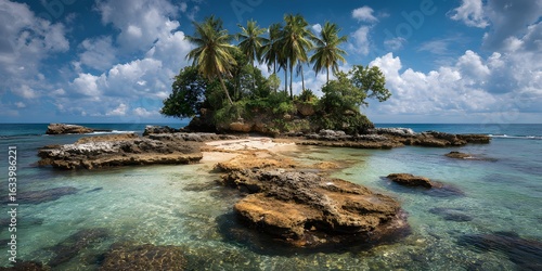 Serene Island Paradise Under Azure Sky's Gaze