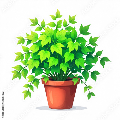 Swinging flower growing in a pot, creeper