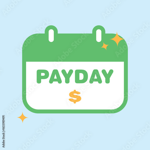 Payday calendar vector element. illustration for economy, business, financial theme