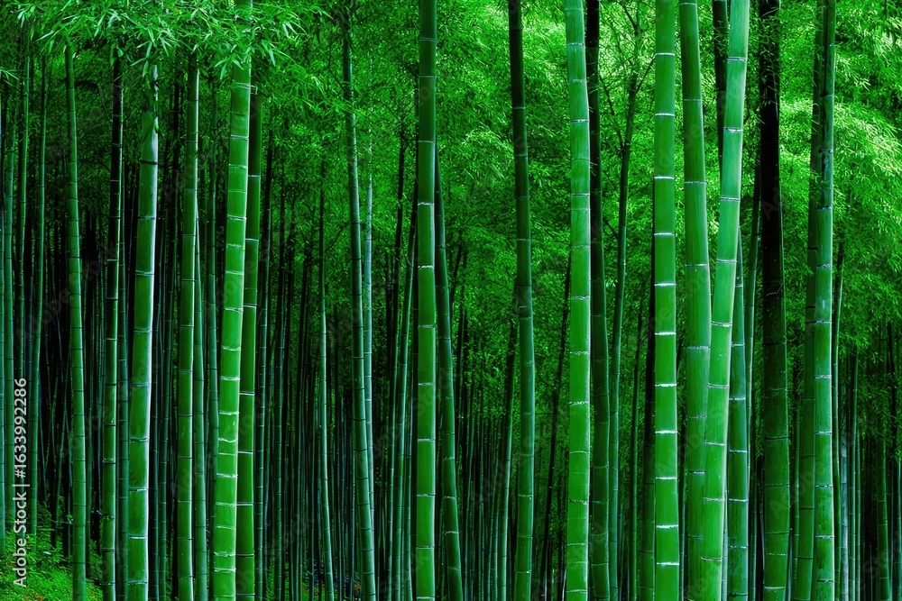 Fototapeta premium Dense emerald bamboo forest