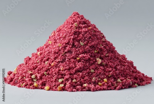 Pile of vibrant pink granular food