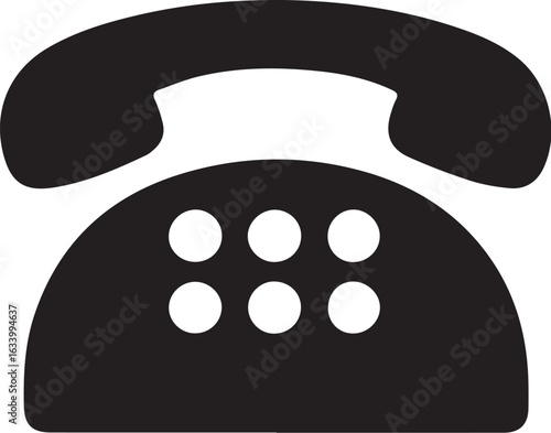 Black rotary phone icon telephone communication