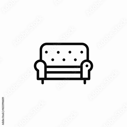 living room sofa icon sign vector