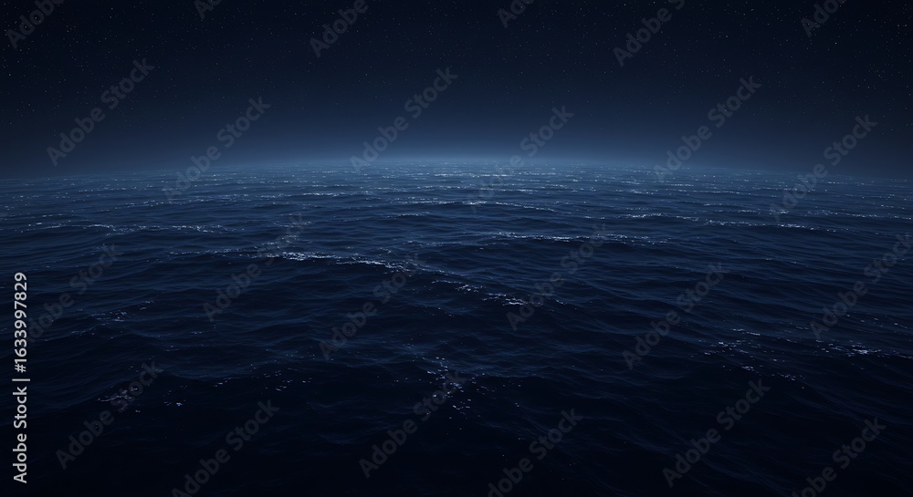 Fototapeta premium Dark Ocean Horizon at Night