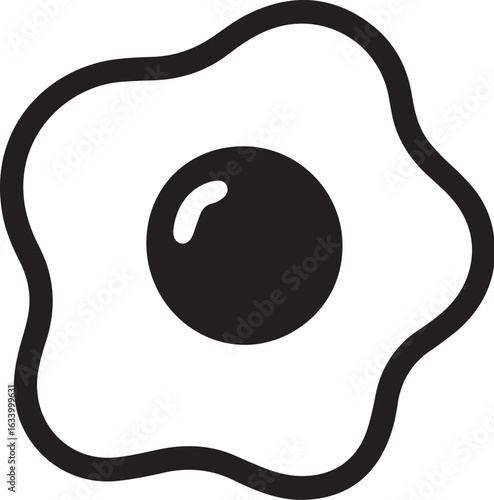 Fried egg silhouette breakfast food