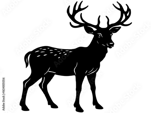 Deer with Antlers Silhouette
