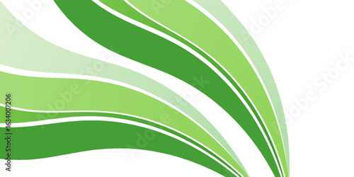 Abstract White and Green wave wide background banner