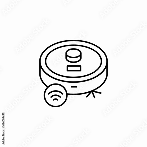 smart robot vacuum icon sign vector