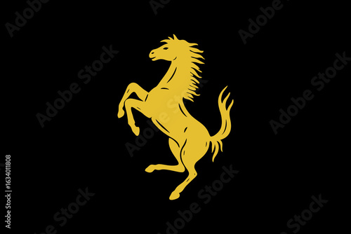 This is a vector image of a standing horse logo suitable for use in logo designs for automotive companies, racing teams, vehicles, furniture, children's toys, t-shirts, jackets, stickers, wallpapers, 