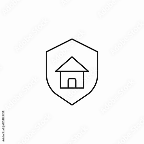 home insurance shield icon sign vector