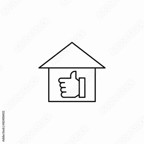 house thumbs up icon sign vector