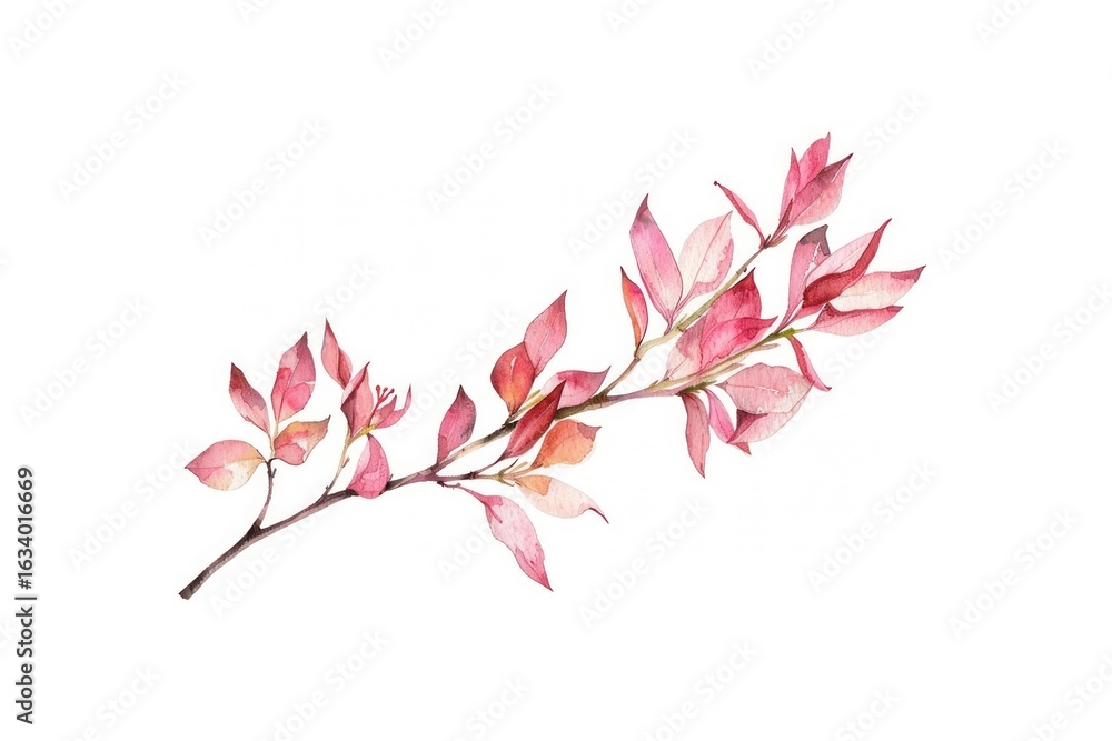 Fototapeta premium Delicate watercolor autumn leaves illustration