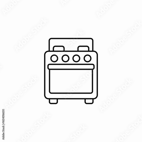 kitchen stove oven icon sign vector