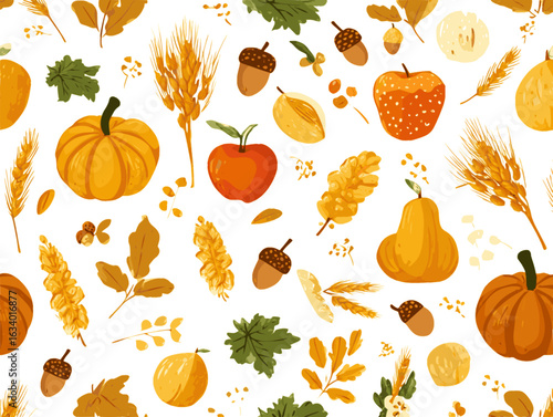Autumn Harvest Vegetables – Flat Vector Clipart Set