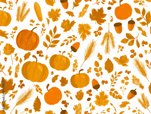 Autumn Harvest Vegetables – Flat Vector Clipart Set