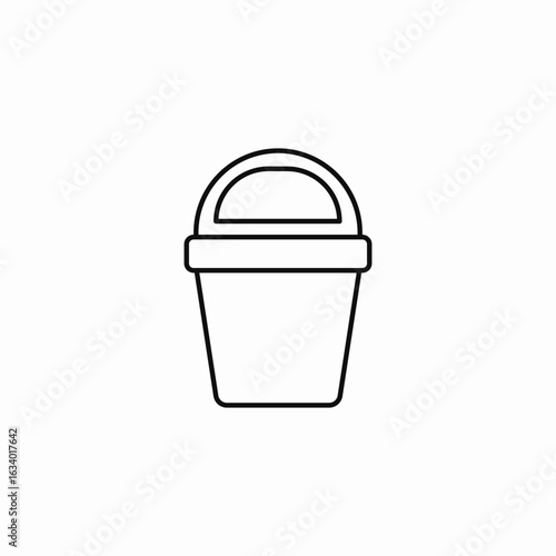 trash can bucket icon sign vector