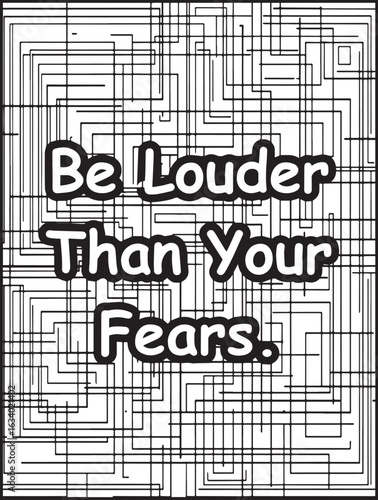 Motivational quote coloring page: Mosaic pattern background: Motivational saying to color