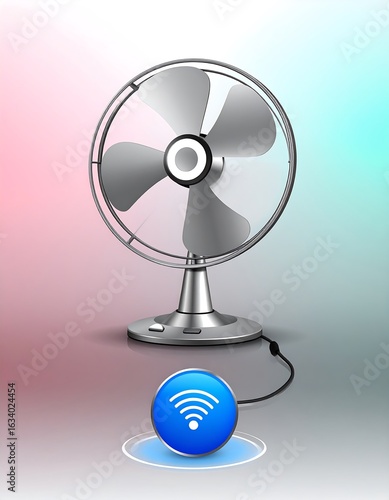 Wireless tabletop fan illustration