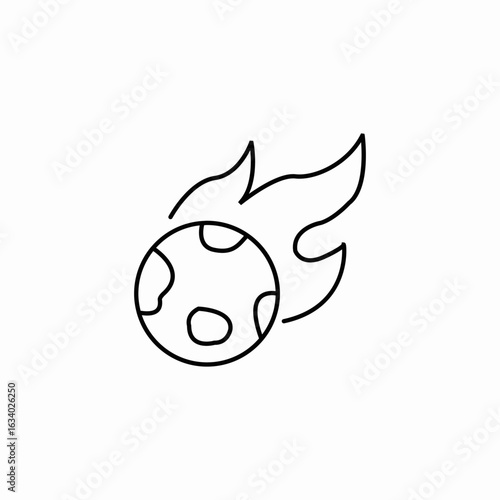 meteor comet icon sign vector