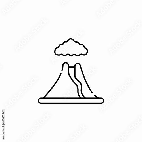 volcano lava icon sign vector