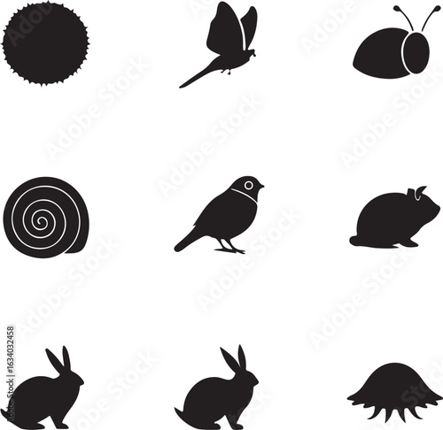 Diverse animal silhouettes collection