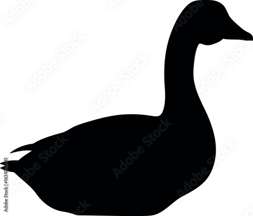 Black goose silhouette on white background