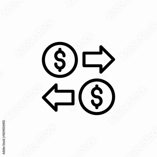 currency transfer icon sign vector