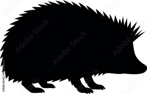 Hedgehog silhouette cute animal icon