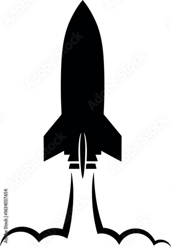 Rocket launch silhouette space exploration future